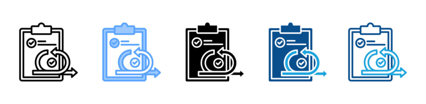 Task Iteration icon set multiple style collection