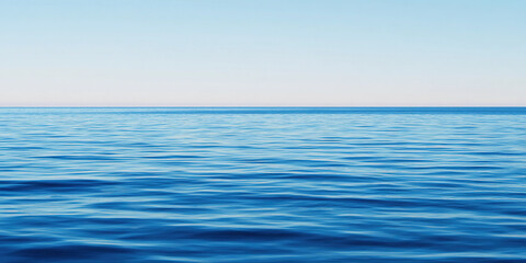 Obraz premium Ocean horizon line with gentle waves creating a calming minimalist scene Generative AI