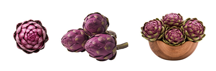 Fresh artichoke isolated on a transparent background