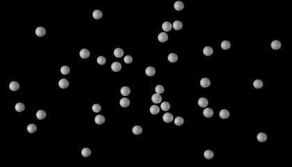 white circle styrofoam ball isolated on black background, pattern texture foam, clipping path