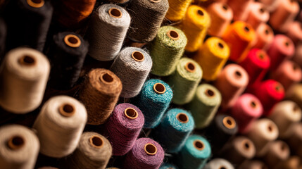 Textile Industry Spools of Color