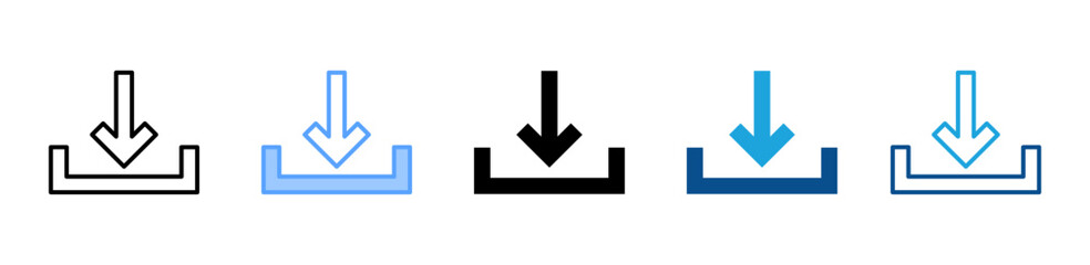 Fototapeta premium Download icon set multiple style collection