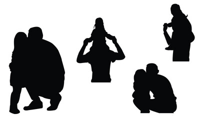 Father And Daughter Silhouette Design Collection