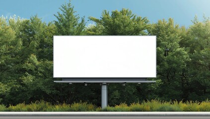 Blank billboard in the public park