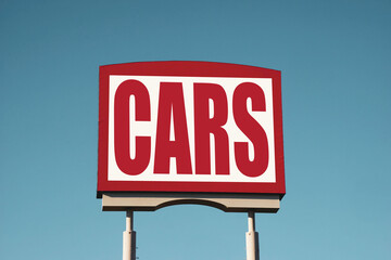 Used and new cars sign 