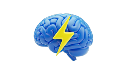 Brain with Lightning Bolt: Concept of Idea and Innovation