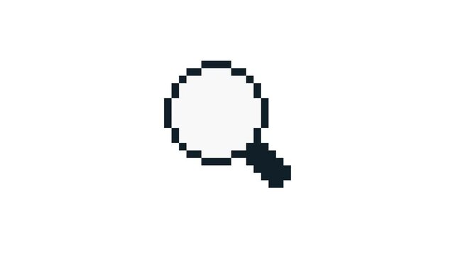 8-bit pixel art search web cursor ui. looped animation 4k 30fps