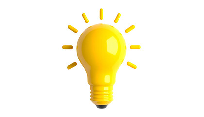 A glowing yellow lightbulb against a stark black backdrop, radiating light
