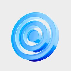 3D Glass Target Circle icon, Focus goal marketing analytics concept. Liquid Glass design icon, trending glass icon for graphic design, UI UX interfaces, 3d illustration.
