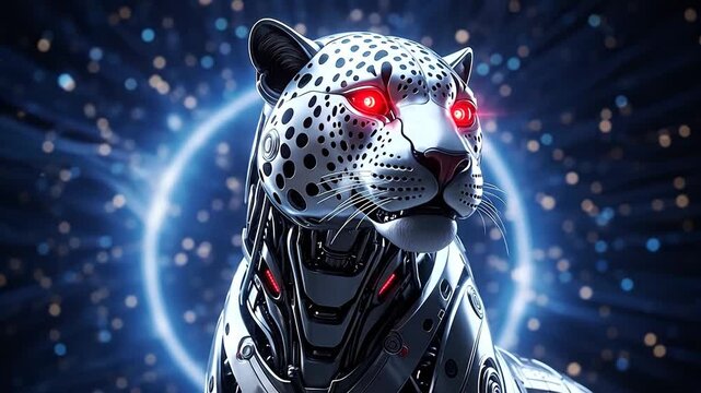 Cybernetic Leopard - A Futuristic Fusion of Nature and Technology.