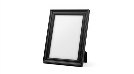 Black Picture Frame with Blank Insert and Ornate Beading