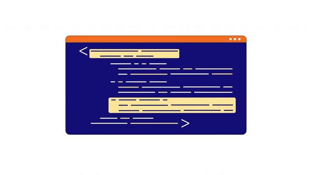 Programming Code Interface Concept 2D Animation 4K &ndash; Software Development Editor Screen UI