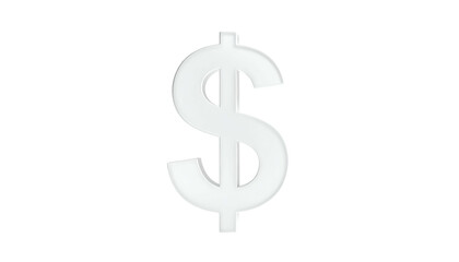 Obraz premium A white, glossy dollar symbol on a black background