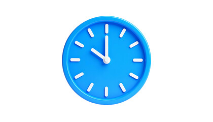 A 3D rendered, bright blue clock showing 1000, isolated against a black background