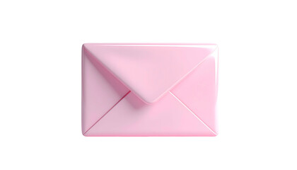 3D-rendered, light-pink envelope on black background, showcasing shadow and slight gloss