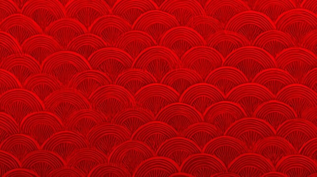 red background, traditional chinese pattern with a fish scale texture
