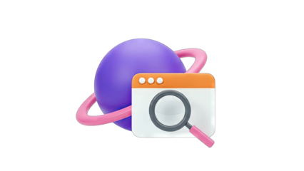 3D Planet Searching the Web Concept