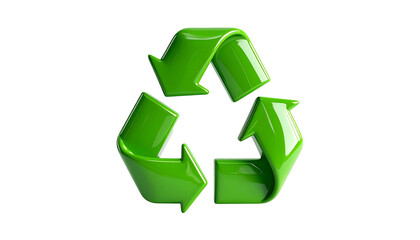 Glossy, three-arrow looping symbol against a stark black background, signifying renewal