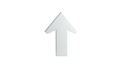 A white arrow with a soft shadow pointing upwards against a black backdrop