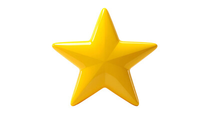 Obraz premium Bright, glossy, golden, five-pointed star with a slight bevel, isolated against a black background