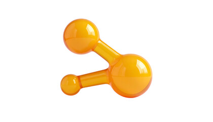 An isolated orange icon, a graphic with two rounded spheres connected by bars