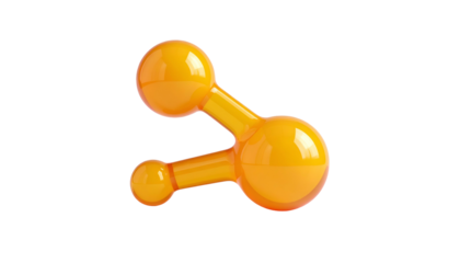 An isolated orange icon, a graphic with two rounded spheres connected by bars