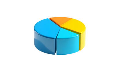 Obraz premium 3D-rendered, colorful pie chart on a black background, representing data distribution
