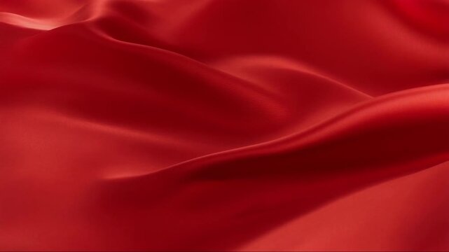 Elegant red satin fabric waving texture background