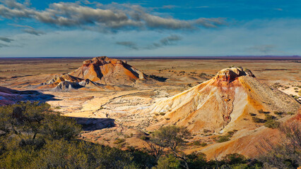 Painted Desert an area of spectacular colourful hills.