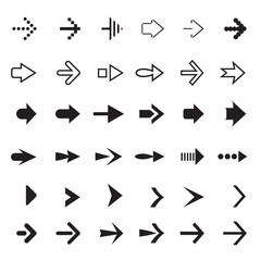 Set of vector arows. Refresh, recycling and download for data and presentation.