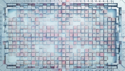 Ilustracja złożona z małych pastelowych sześcianów