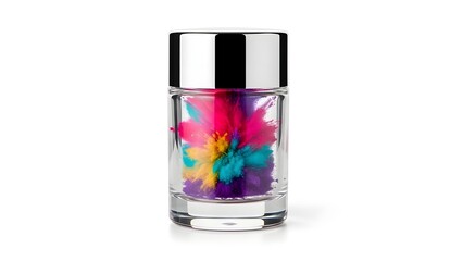 Obraz premium Color Bloom Cosmetics Container isolated picture on White Background