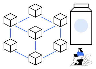Blockchain technology. Blockchain enhancing transparency in supply chains, connecting nodes for secure transactions, and improving consumer trust. For logistics, technology apps, retail, data