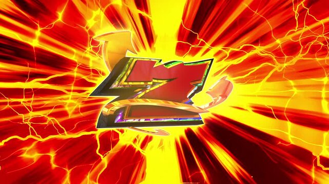 Gambling number seven 3D text loop animation
