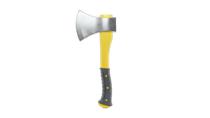 Yellow Axe on White Background