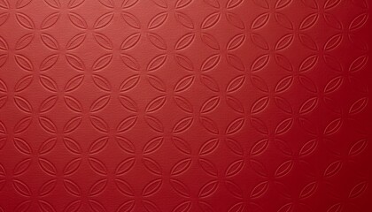 Fototapeta premium Red Textured Embossed Geometric Pattern