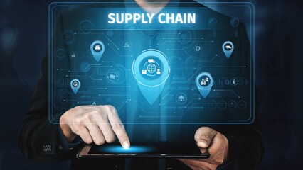 Supply chain processes with data-driven logistics, transportation, and distribution. enhances operations. Supply chain improves efficiency. Supply chain integrates logistics and delivery. Muxer