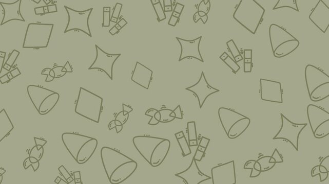 Seamless candy pattern on sage green is ideal for packaging design, textiles, stationery, and decorations with a sweet touch.