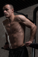 Fototapeta premium Parallel Bars Exercise For Triceps And Chest