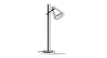 Obraz premium Modern adjustable floor lamp illustrated with a simple outline style