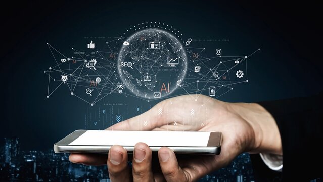 Global AI network showing connection between AI, global, and network elements across the digital world and data infrastructure Marrow - Powered by Adobe