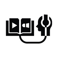 audiobook glyph icon illustration vector graphic.eps