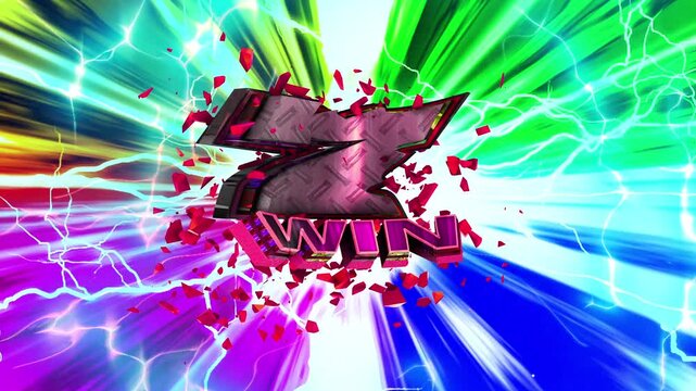 Gambling number seven 3D text loop animation