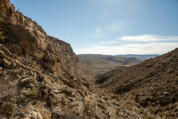 Distant View Of Santa Elena Canyon From Mesa De Anguila