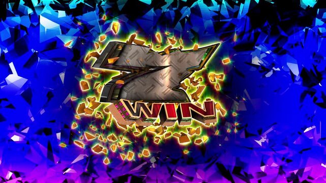 Gambling number seven 3D text loop animation