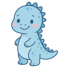 Obraz premium Adorable Dino Delight: An inviting, cartoon-style depiction of a charming dinosaur exudes friendliness and cheer, embodying the essence of youthful innocence.