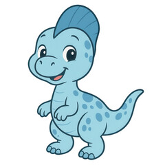 Fototapeta premium Cute Dinosaur Illustration: An adorable, friendly cartoon dinosaur, with cheerful expressions and whimsical charm, invites a sense of playfulness and joy.