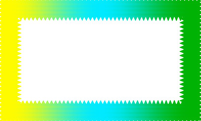 Jagged Cyan Yellow Green Gradient Frame With Central Blank Rectangle for High-Impact Visuals, Digital Invitations and Festive Commercial Layouts