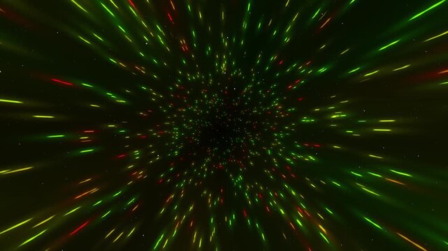 Abstract Colourful hyperspace jump light speed travel through a wormhole warp drive science fiction concept