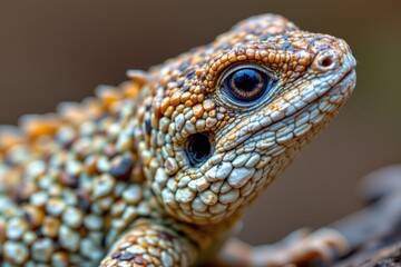 Intricate Lizard Scales Close-Up: A Macro Wildlife Portrait of Reptilian Beauty and Textured Skin
